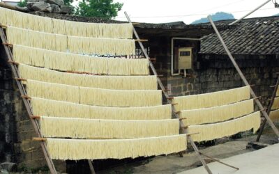 Espaguetis de arroz orientales